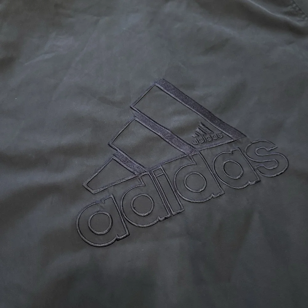 Vintage Adidas Mens Overcoat Track Jacket XL Dark Blue Preowned 90s Embroidered